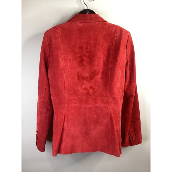 Liz Claiborne Brick Red Suede Blazer Jacket Womens Size L Flawed - Picture 8 of 9